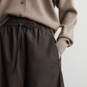 COS ELASTICATED BARREL-LEG PANTS dark brown size 2